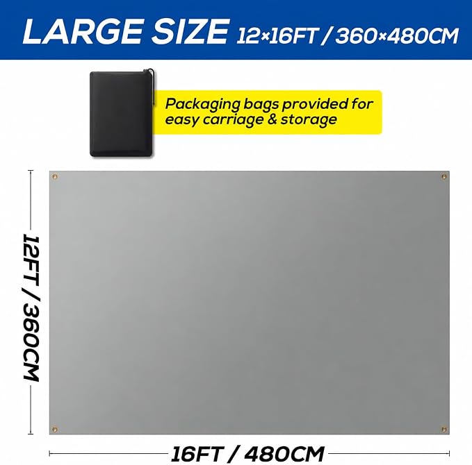 PAWBOSE 12x16ft Welding Blanket, Silicone Coated Fiberglass Fire Blanket for Welding & Cutting - Heavy Duty Fireproof Protection with Storage/Carry Bag for Indoor & Outdoor Use