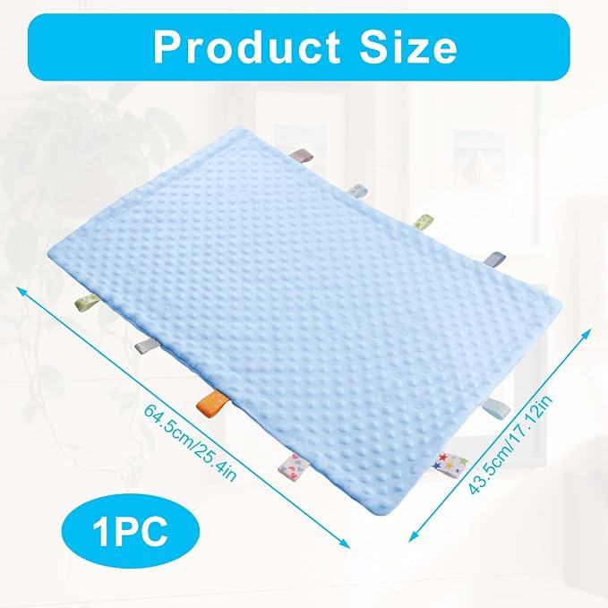 Fidget Blanket for Adults with Dementia, Sensory Blanket Mat for Alzheimers Patients, Dementia Activites for Senior, Gift for Dementia Patients,Sensory Toys for Autism (Light Blue)