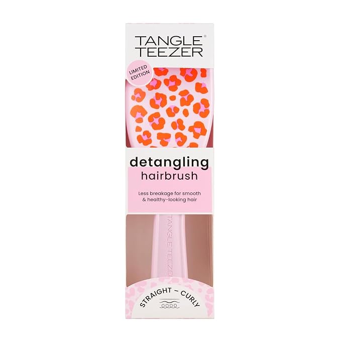 Tangle Teezer Ultimate Detangler Brush for Wet & Dry Hair, Eliminates Knots & Reduces Breakage for Straight to Wavy Hair Types, Vibrant Leopard