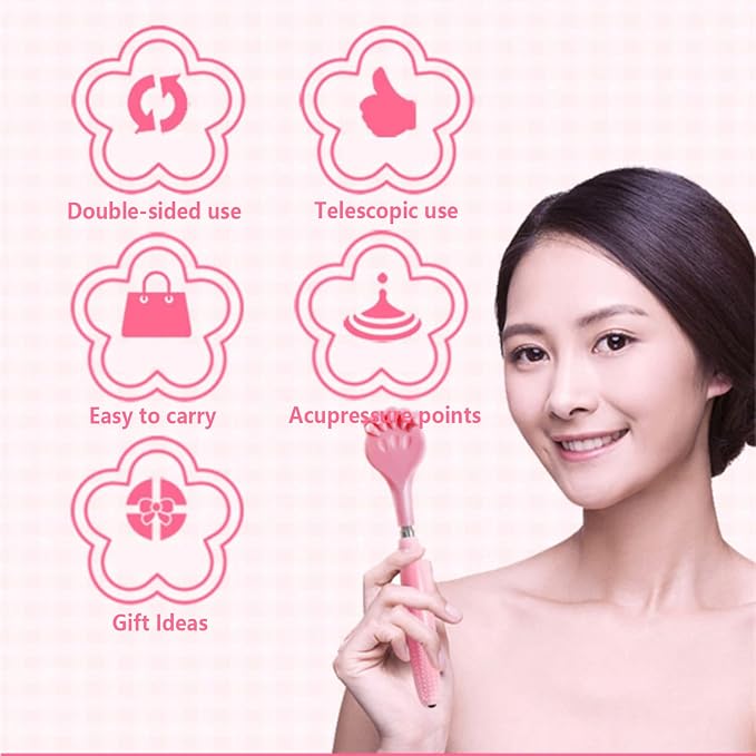 WUBAYI 2Pcs Back Scratchers, Portable Expandable Back Scratchers, Non-Slip Handheld Massager, with Telescopic Handle for Tickling Massage of Head, Back, Legs and Other Body Parts