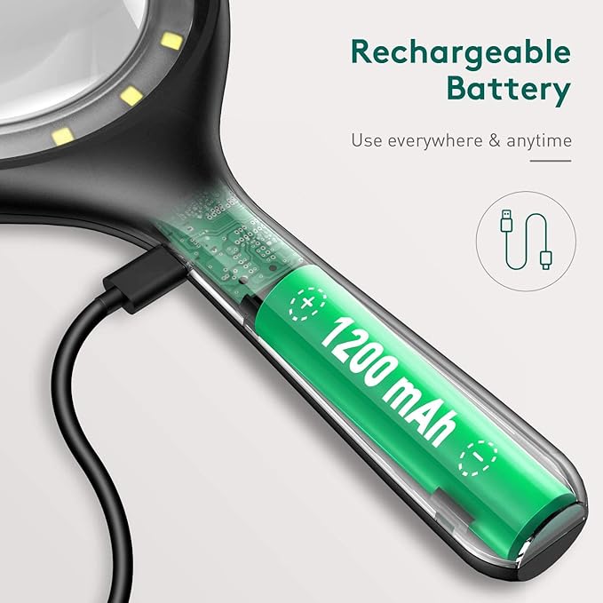 Magnifying Glass with Light, 30x 60x Magnifying Glass for Reading Lighted - 33 LEDs Magnifying Glass Magnifier Magnifier with Light