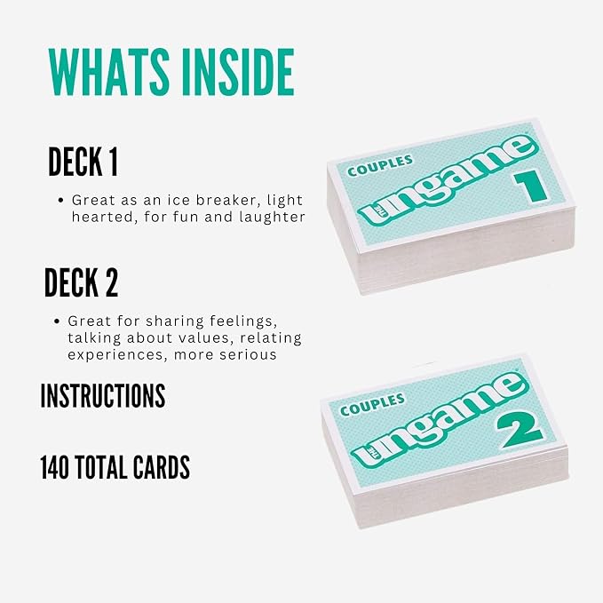 POCKET UNGAME - Couples - non-competitive card game for couples to discuss, share values & self express - get closer to your partner - Age 18+