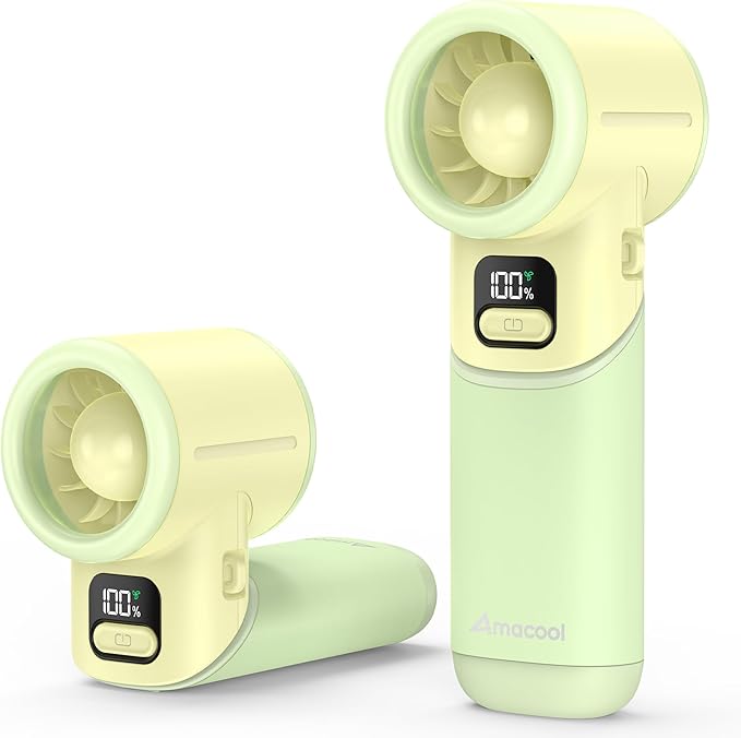 AMACOOL Portable Handheld Turbo Fan丨5 Speed Foldable Hand Fans丨Max 20 Hours Runtime丨Rechargeable Mini Pocket Cooling Fan for Travel, Outdoor Activities, Gifts for Women