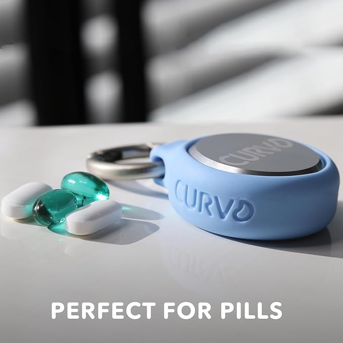 CURVD Premium Carrying Case – Durable Travel Keychain Container, Medicine Pill Organizer & Travel Pill Box, Small Waterproof Holder for Pills, Earplugs, Jewelry, Compatible with Loop, Vibes & Eargasm