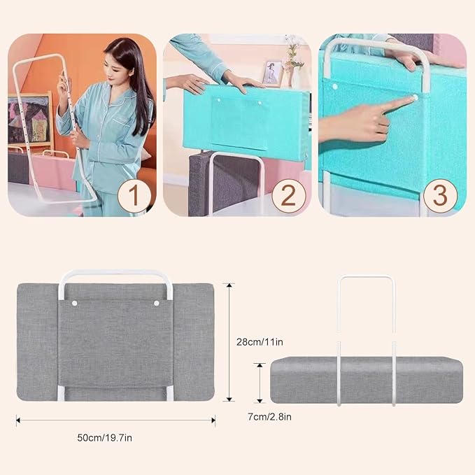 Bed Rail Bumpers for Toddlers, Foam Padded Bed Barrier for Kids Safety, Adjustable Bed Side Guard Rails for Old Dogs, Bunk, Twin, Queen, King, Full Size Beds (Pink, 2 Packs)