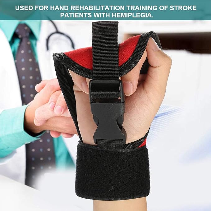 Brrnoo Stroke Recovery Gloves Black Finger Glove Auxiliary Fixed Glove Rehabilitation Training Equipment Hand Fist Stroke Hemiplegia Fixed Hand Fingers Traction Hand Brace Splint Support for(Gloves)