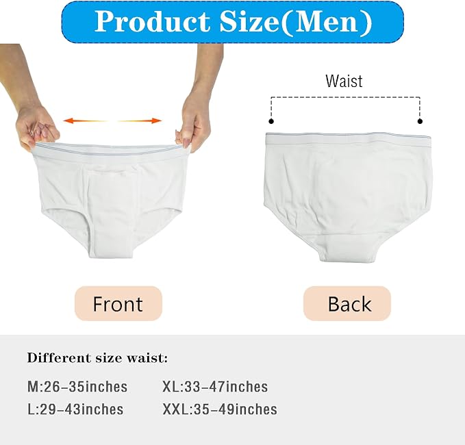 Pull On Style Adult Cloth Diaper for Men, Reusable Nappy Washable Elderly Incontinence Care Protection Nappies Underwear for Women, Repeatedly Washing Leak-Proof Safety Pants (35-49 inch Waist)