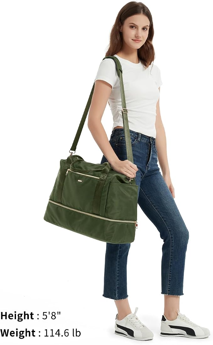 WANDF For Spirit Airlines Personal Item Bag 18x14x8 Underseat with Wet Pocket & Shoe Compartment & Tsa Approved Toiletry Bag