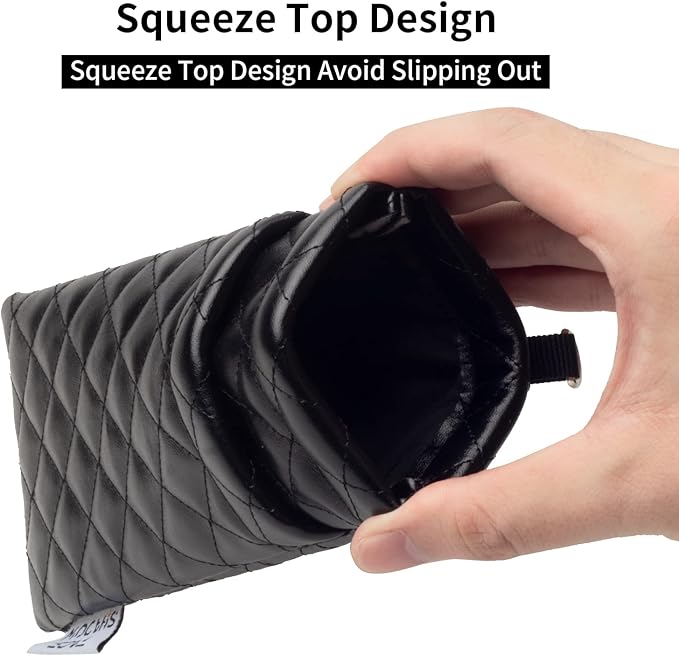 Face Shadow Double Glasses Case Soft Eyeglass Case For Women Men Squeeze Top Sunglasses Case With Cleaning Cloth