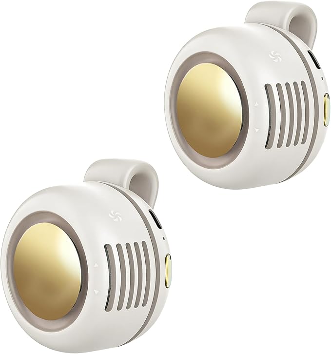 Portable Clip-On Fan, Mini USB Rechargeable 360° Rotatable Fan, Personal Fan 3-Speed Silent Mini Bladeless Fans