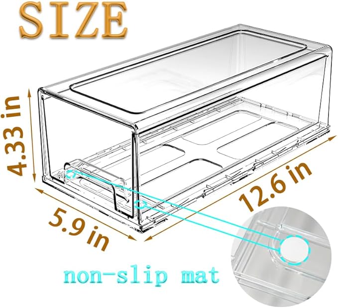 clear Drawer-Type Plastic Storage Box Bins Organizer，Family First Aid Kits Medicine cabinet Box Organizer,Closet ，Shelf，Ointments, Adhesive Bandages，Cosmetics,Office Items (clear, 2M)
