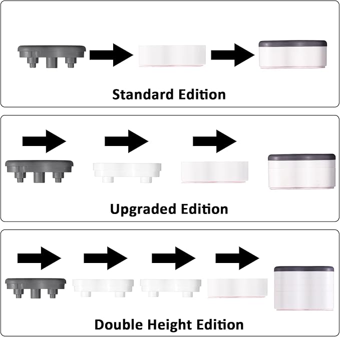 8 Pcs Bidet Height-increasing Pads Toilet Seat Riser for Bidet Universal Toilet Lid Rubber Bumpers Self Adhesive Toilets Seats Buffer Adjustable Spacers with 2 Heights Adjustment