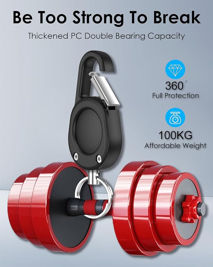for Airtag Keychain,IPX8 Waterproof AirTag Holder with Carabiner,Hard PC,Lock Clip,Universal Wheel Keyring,Air Tag Keychain for Apple Airtag (Black 2 Pack)