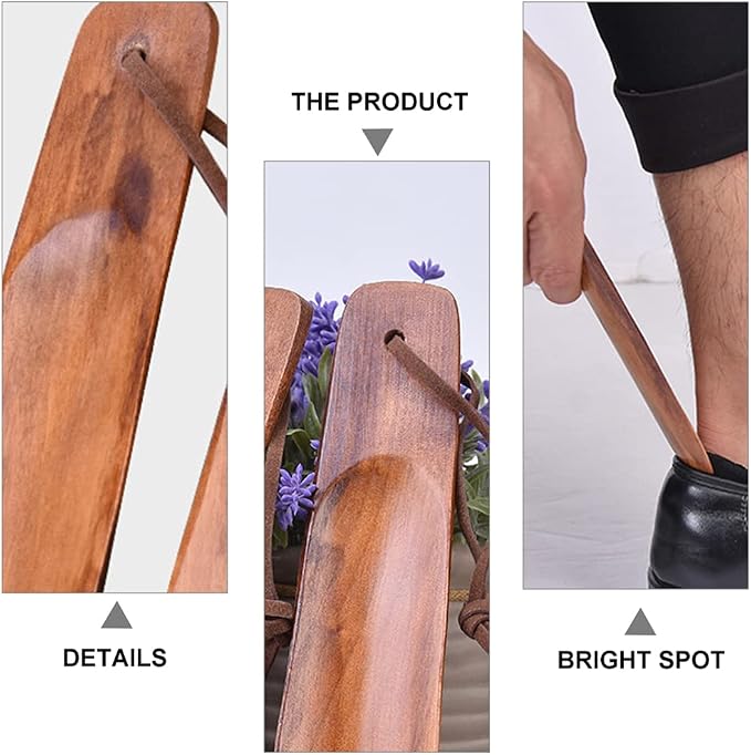 EXCEART 2 Pack Practical Shoehorns Convenient Shoe Lifters with Lanyard 6.10 Inch Plastic Shoe Horns for Easy Slip-on Household Shoehorns for Men Women Elderly