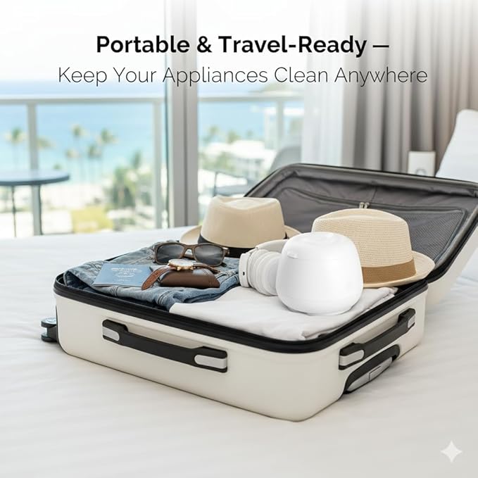 Fiona James 48kHz Ultrasonic Dental Pod Cleaner with UV – White | Retainer, Aligner, Night Guard & Denture Cleaner | Sonic Cleaning Machine for Oral Appliances & Jewelry