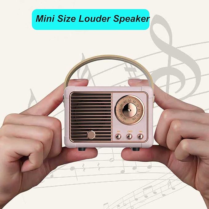 Dosmix Retro Bluetooth Speaker, Vintage Decor, Small Wireless Bluetooth Speaker, Cute Old Fashion Style for Kitchen Desk Bedroom Office Outdoor,Birthday Gifts Ideas for Women Teenage