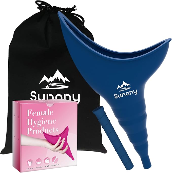 Female Urination Device, Reusable Female Urinal Silicone Women Pee Funnel | Women to Pee Standing Up, The Perfect Companion for Camping,Travel travel outdoor, folds compact, easy rinse