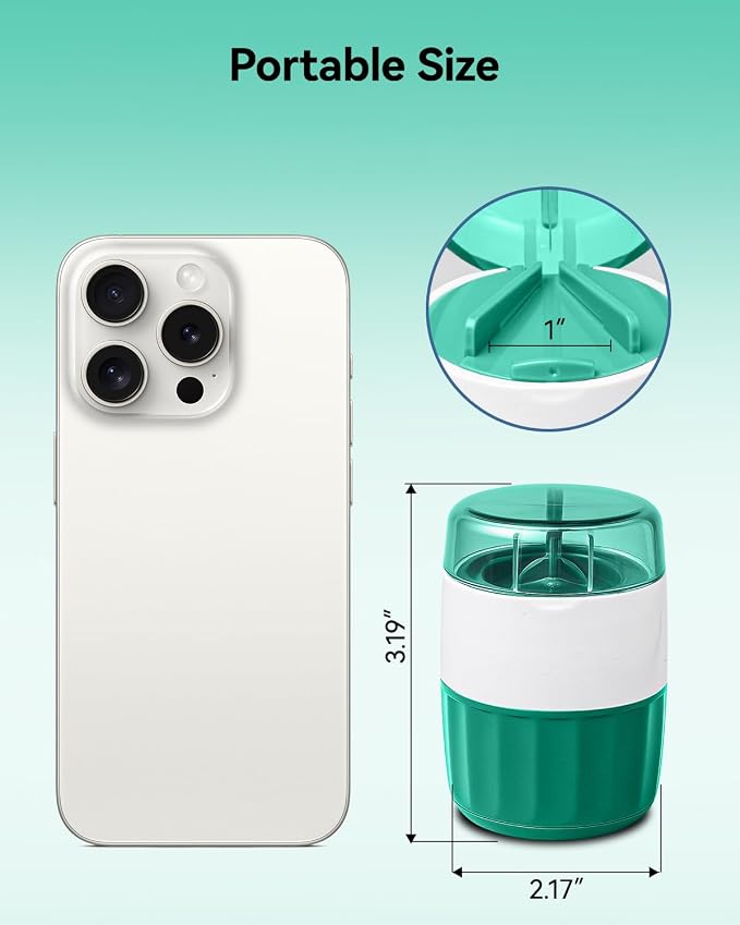 Pill Crusher Fine Powder - Cotatoc 3-in-1 Pills Grinder with Stainless Steel Grinding Pestle, Portable Pill Cutter and Crusher for Elderly and Pets (Cyan)