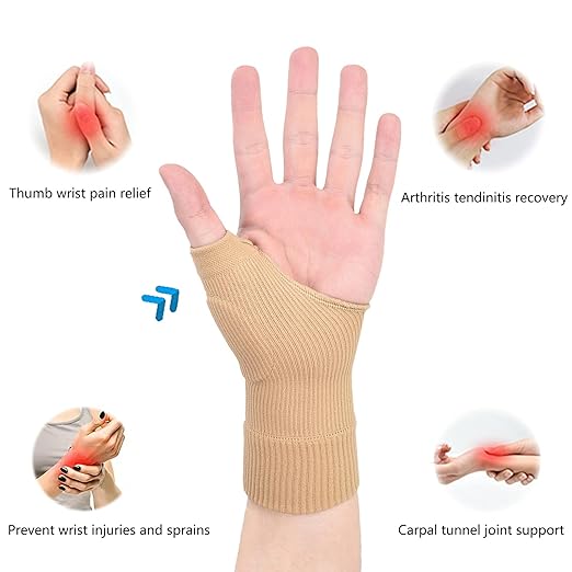 Thumb Wrist Support Braces,Breathable Thumb Compression Sleeves with Soft Gel Pads for Arthritis, Tendonitis, Comfortable Finger Splint for Relieve Hand Thumb Wrist Carpal Tunnel Joint Pain(1 Pair)