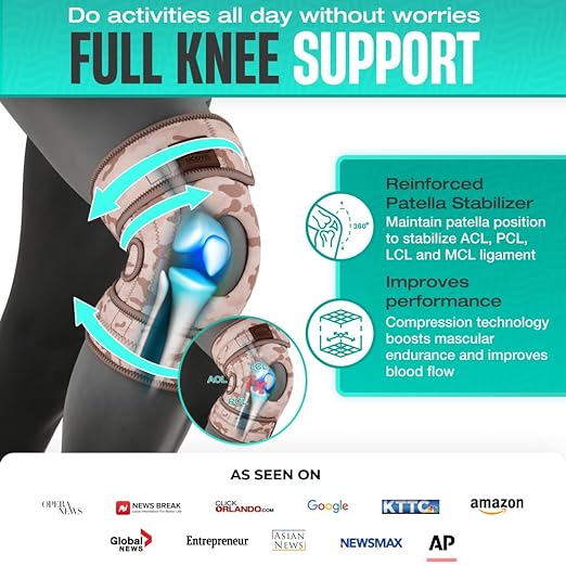 Modvel ELITE Knee Brace for Men & Women – Patella Gel Pads & Side Stabilizers for ACL, Meniscus Tear, Arthritis & Injury Recovery – Maximum Support for Running, Sports & Joint Pain Relief