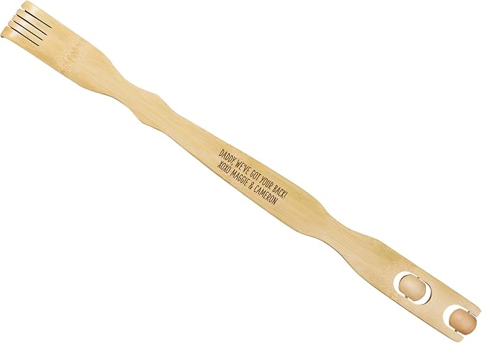 Bamboo Back Scratcher - Custom Engraved Gift for Dad, Unique Father's Day/Birthday Present from Son or Daughter, Funny