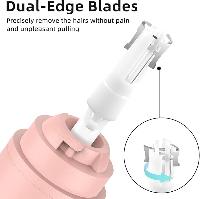 Nose Hair Trimmer Rechargeable Cordless Painless Ear and Eyebrow Trimming Tool-Dual Edge Easy Cleansing for Man Woman (Pink)