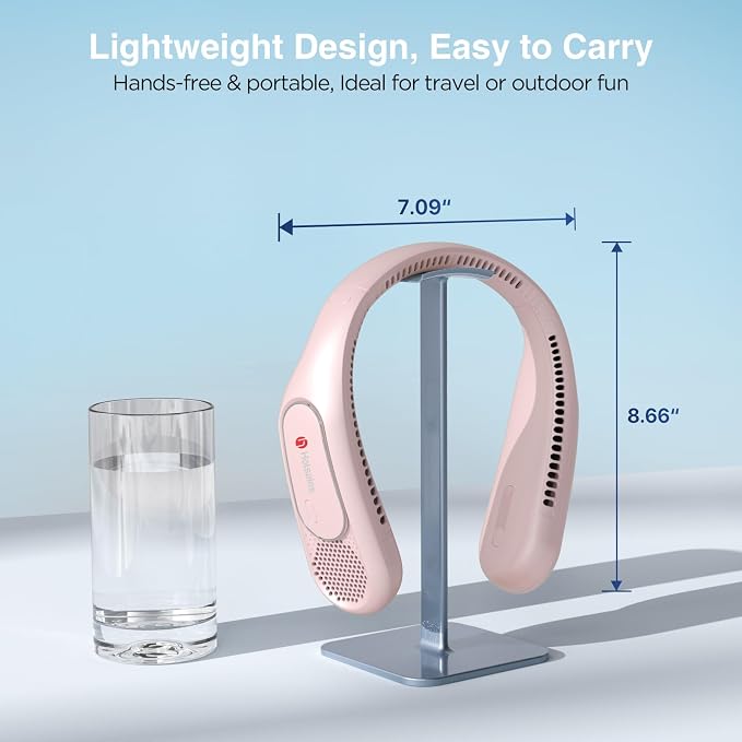 Hotsales Neck Fan, Bladeless Fan That Blows Cold Air, Portable Rechargeable | 6000 mAh Battery, 3 Speeds, Hands Free Wearable Personal Cooling Fan for Men and Women, Travel, Outdoor, USB Rechargeable