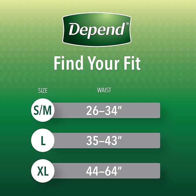 Depend Fresh Protection Disposable Underwear Male Waistband Style X-Large, 53746, 52 Ct