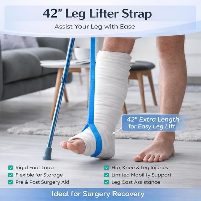 Sock Aid Kit for Seniors – Sock Puller, Leg Lifter Strap & Car Door Handle, Easy On Off Sock Helper, No Bending Dressing Aid for Elderly, Pregnant & Limited Mobility