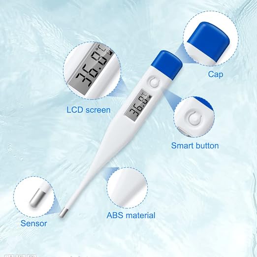 Berrcom Digital Thermometer for Adults, Kids, Babies, Oral Rectal Underarm | Medical Thermometer with Fever Alarm, C/F Switchable, Body Temperature, Fast Read, Oral in Mouth, Rectal, Under Arm Use