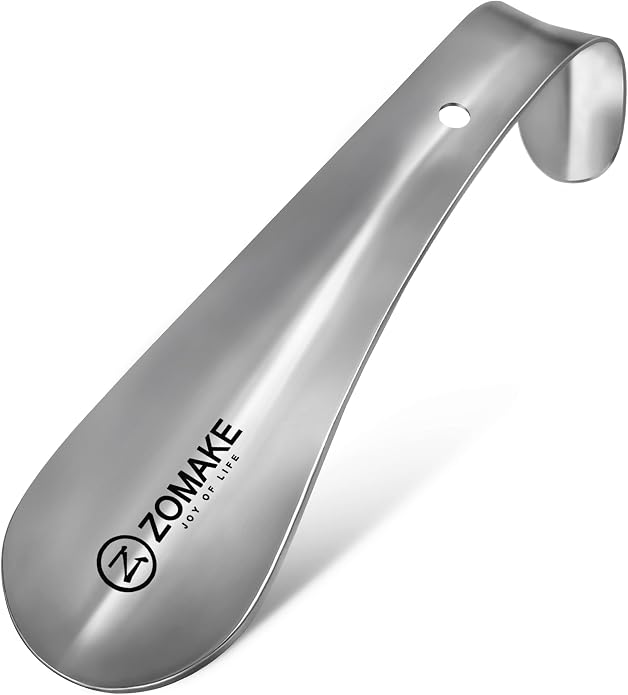 ZOMAKE Metal Shoe Horn, Small Travel Shoehorn for Men Women Kids, 5.9''/7.3''/7.5'' Portable Shoe Spoon Helper