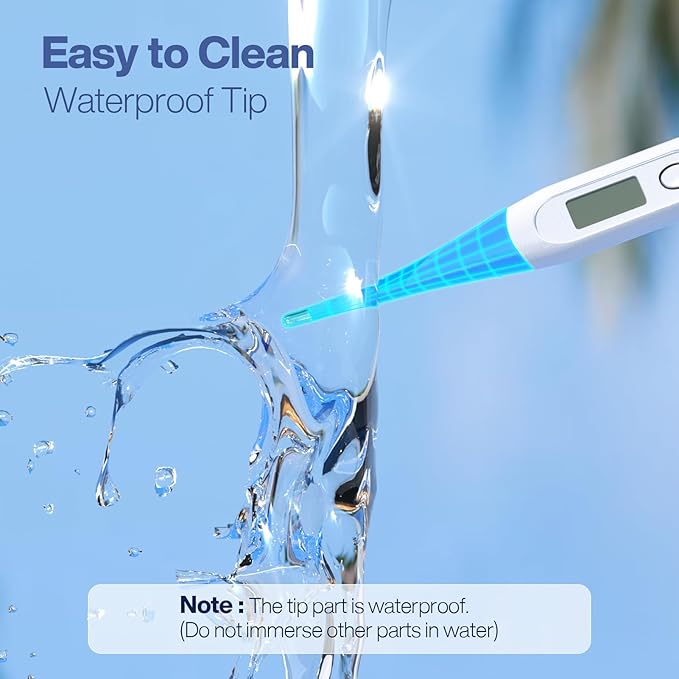 Boncare 10 Seconds Oral Thermometer for Adults and Kids, Light Blue | Accurate & Safe, Rectal Digital Thermometer for Baby, Fever Alarm