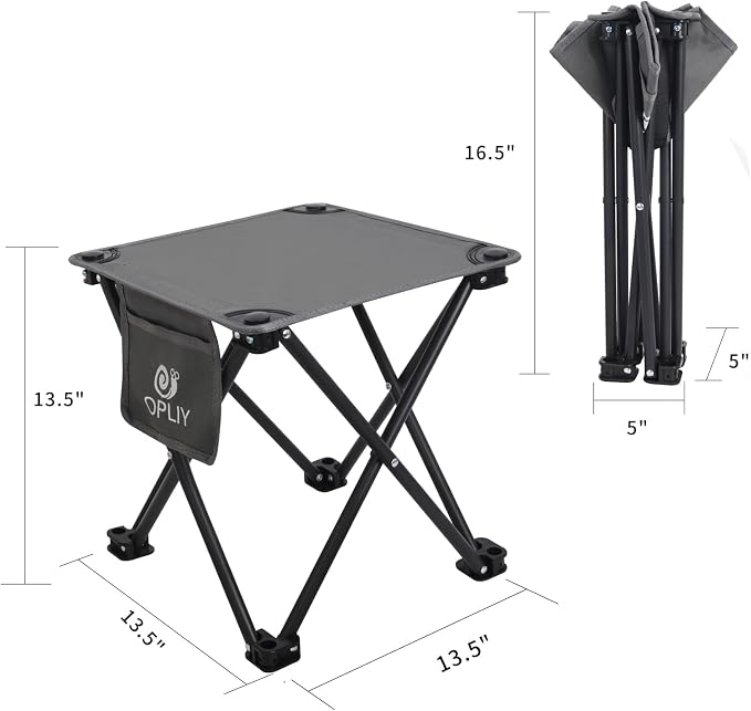 Camping Stool 2 Pack,13.5 Inch Portable Folding Stool for Outdoor Gardening and Beach Hiking Fishing,Foot Stool with Carry Bag (Gray)