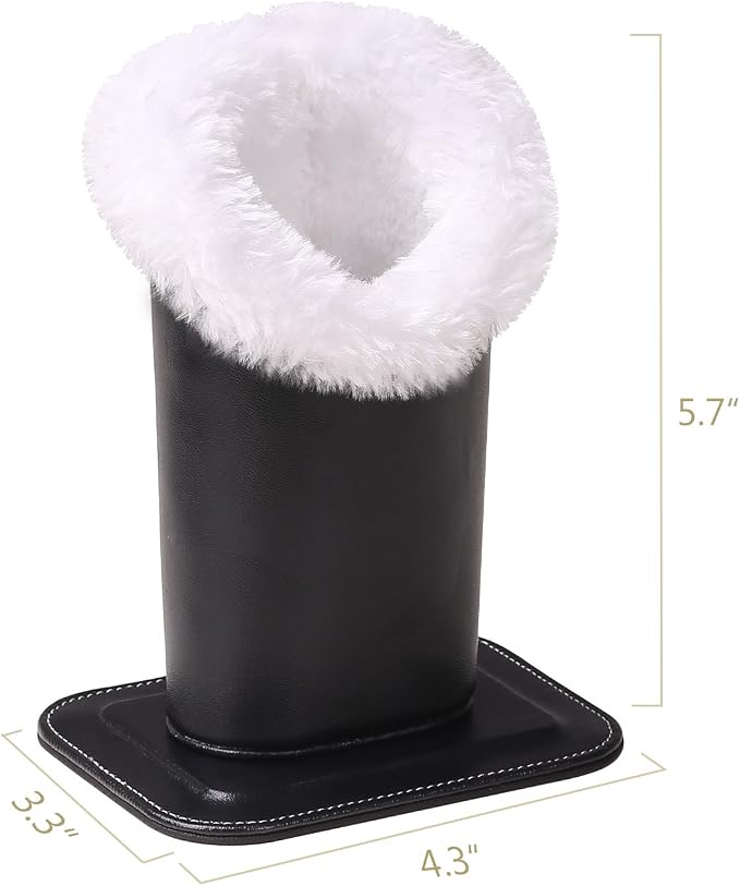 MoKo Eyeglasses Holder, Modern Velvet Plush Lined PU Leather Household Magnetic Holder Protective