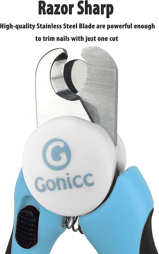 gonicc Professional Dog & Cat Pets Nail Clippers & Trimmers | With Safety Guard to Avoid Overcutting, Free Nail File, Razor Sharp Blade - Professional Grooming Tool for Pets