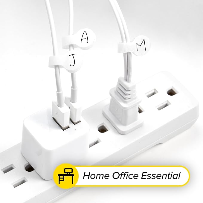 Wrap-It Storage Cable Labels, Mini, White (60 Pack) - Cord and Wire Tags for Cable Management and Organizer for Electronics, Computers and More