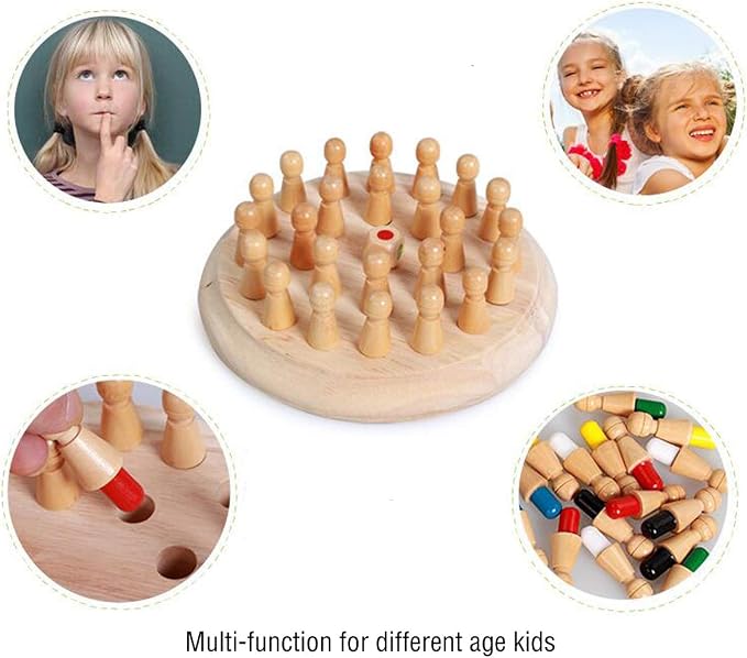 Montessori Material Memory Chess Match Game Small Cylinder Socket Stacking Sorting Sensorial Material for Kids
