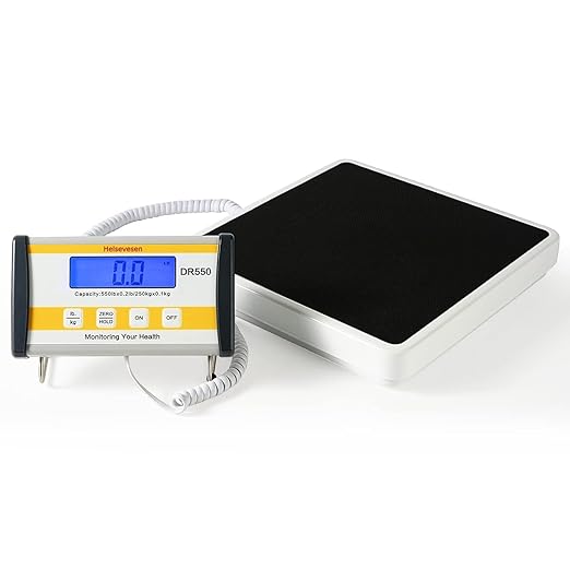Medical Floor Scale, Digital Physician Scale with BMI, 550 lb/250 kg Capacity, Low-Profile Heavy Duty Bariatric Scale with Anti-Slip Rubber Mat (DR550B)