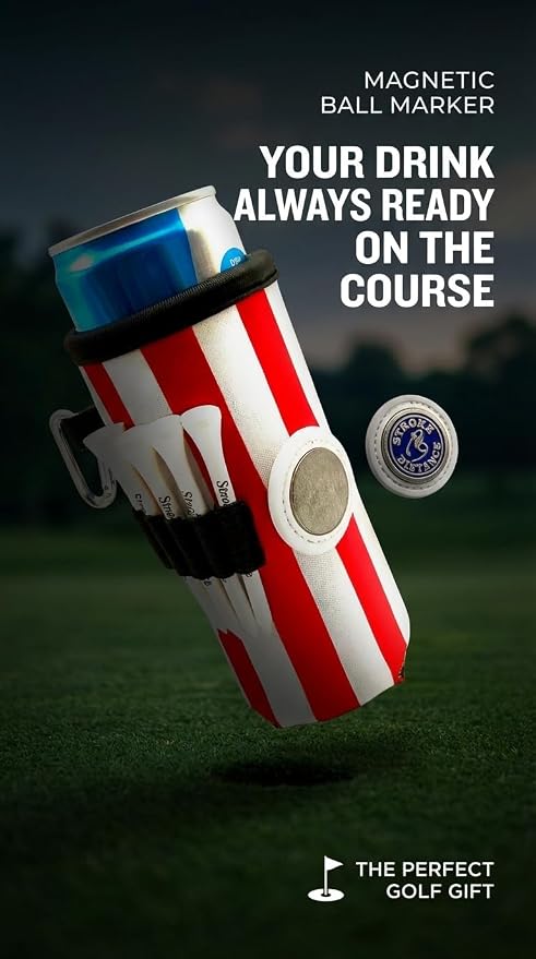 Classic Can Beverage Caddie 3-in-1 Golf Insulator, Removeable Ball Marker, Bag Clip & Tees Combo – Woodland Camo