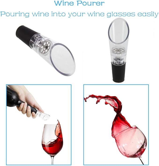 Electric Wine Bottle Opener Automatic Wine Opener Rechargeable Electric Corkscrew with Wine Aerator,Foil Cutter,Wine Stopper,USB-C Charge Cable, Wine Gifts For Women Wine Lovers(Silver)
