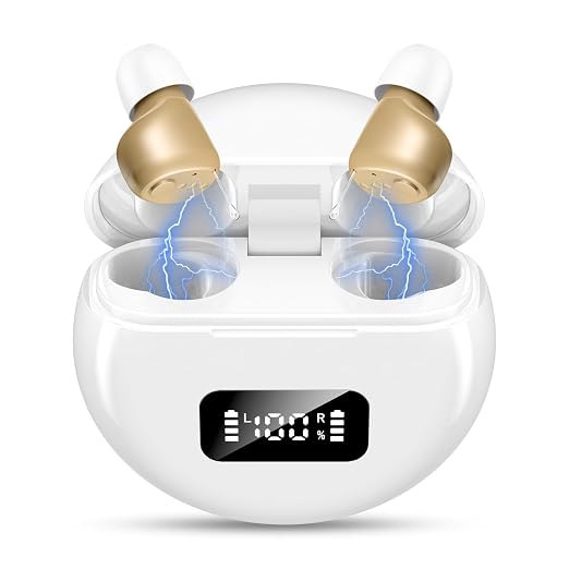 Mini Rechargeable Senior Digital Sound Amplifier with Noise Reduction Portable Charging Case (Pair) (PSAP)