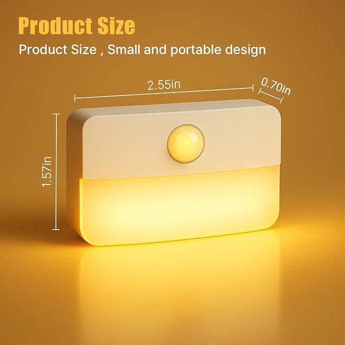 16 Pack Motion Sensor Stair Light Indoor, Battery Operated Night Lights | Automatic, Wireless, Stick on Anywhere Portable LED Lamp for Step Toilet Hallway Bedroom Under Cabinet Closet Wall Kitchen