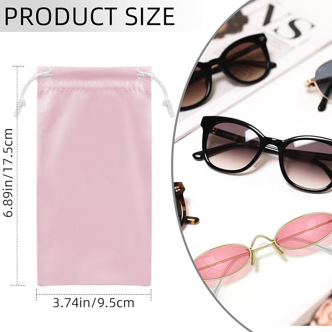 TKYZMS 8-Pcs Eyeglass Pouch Set with 2 Microfiber Cleaning Cloths-Soft Sunglasses Case,Travel Glasses Case,Sunglass Sleeve,Storage Bag for Eyeglasses,Sunglasses,Watch,Jewelry & Smartphone ﻿