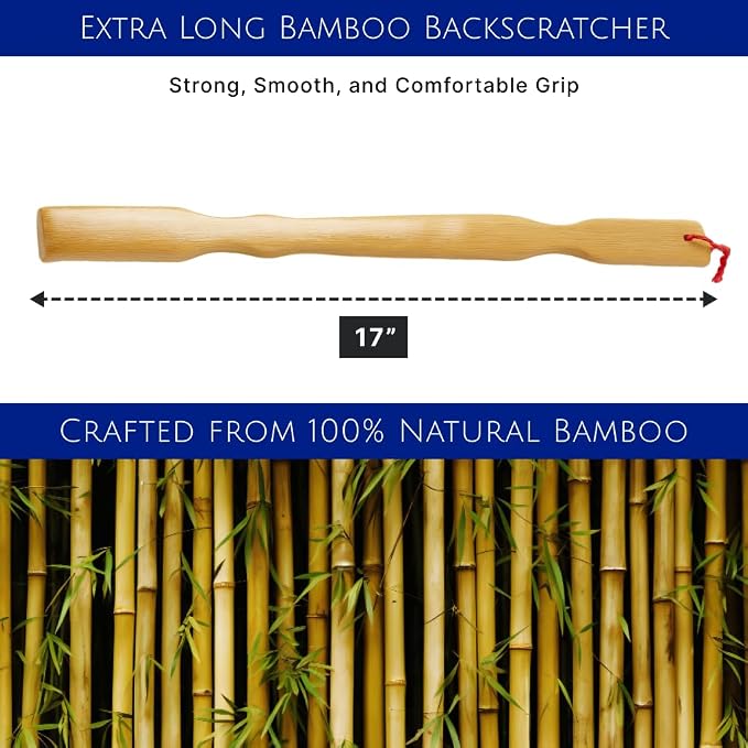 JapanBargain, Bamboo Wood Backscratcher Back Scratcher Rake Itching Relief Body Relaxation Massager Extra Long 17 inches (1)