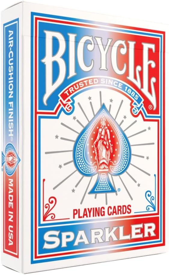 Bicycle Sparkler Playing Cards American Flag Fireworks Patriotic Deck | Red white and blue firework design, Patriotic USA 250th anniversary tribute, Air Cushion Finish, Made in USA