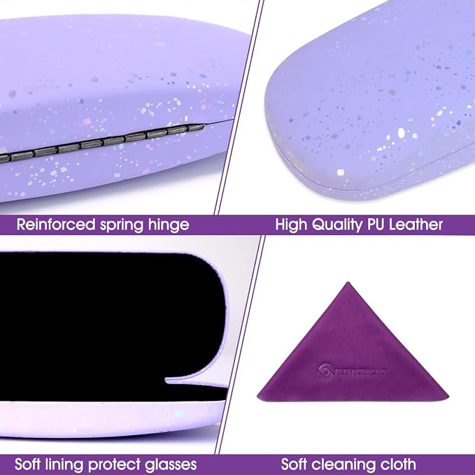 PERFECTSIGHT Hard Shell Eyeglasses Case, Kawaii Protective Glasses Case for Kids, Cute Eyeglass Case for Women Men Girls