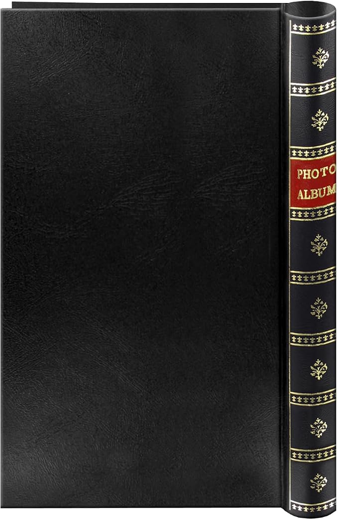 Spiral Bound Photo Album 300 Bi-Directional Memo Pockets Hold 4x6 Photos, Black