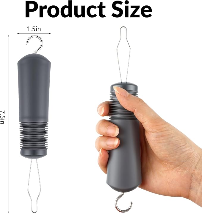 Button Hook with Zipper Pull,2 Pack Button Fastener Helper Assist Hook Tool, One Handed Adaptive Equipment Gadgets, Shirt Dressing Aid Tool for Seniors Elderly Arthritis (2 Grey)
