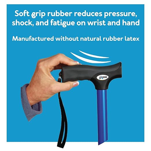 ProBasics Black Folding Cane For Men and Women, Adjustable Foldable Walking Cane with Comfortable Handle - Lightweight, Durable and Portable Walking Aid for Elderly, Disabled, and Mobility Impaired