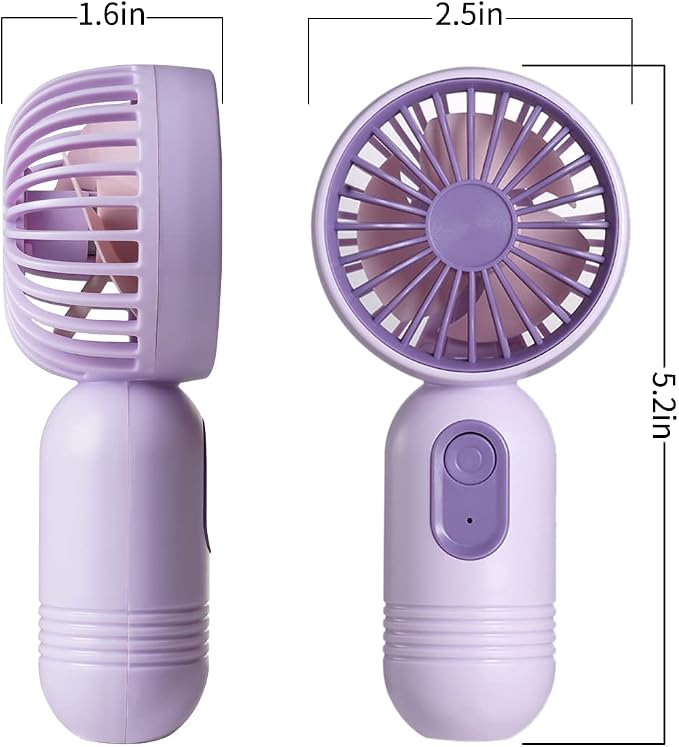 JODNO Mini Portable Fan 6 Pack, Cute Handheld Battery Operated Lightweight Small Personal Fans with 3 Speeds and USB Rechargeable Eyelash Fan for Women Men Office Outdoor Travel Camping